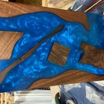 12x20 blue & epoxy serving platter