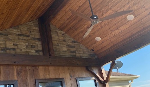 pitched roof over deck