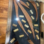 black & walnut tray with wine corks